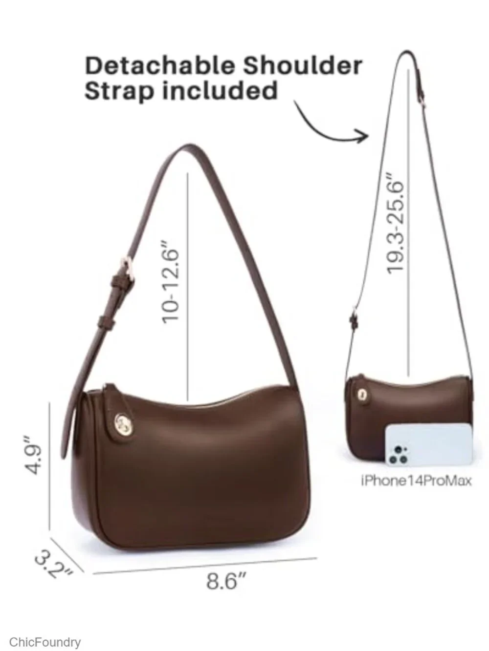 RFID Anti-Theft Crossbody Bag Vegan Leather Purse with Zipper Closure